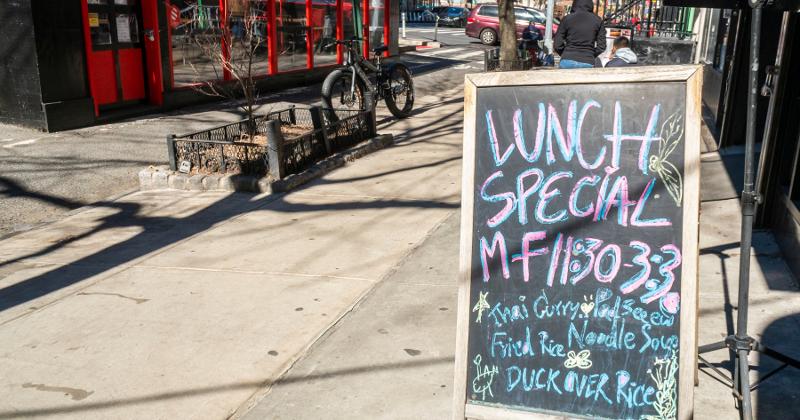Lunch specials sign